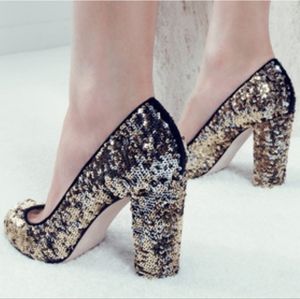 J. Crew Collection | Etta Sequin Pumps, Size 8.5, Black